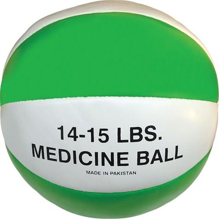 Champion Sports Syn. Leather Medicine Ball - 14-15 lbs. green OL391052